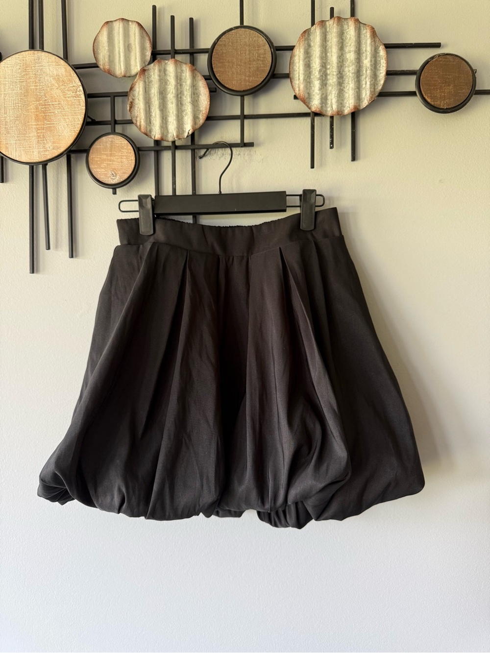 a new day Black Bubble Skirt - Pleated A-Line Mini